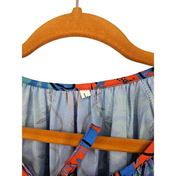 Bohemian Smocked Waist Bell Sleeves Dress Large - Picture 9 of 12